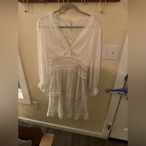 White ruffle party dress